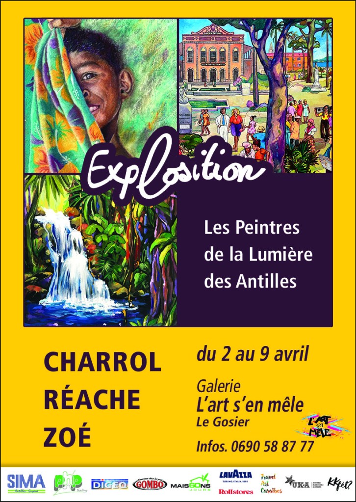 EXPLOSITION 2022 AVEC SES ARTMIES À L'ART S'EN MELE A GOSIER, GUADELOUPE D EL'ARTISTE ZOÉ DES ANTILLES - ARTISTE DE LA LUMIÈRE